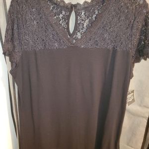 'Simply Styled' Black Lace Top (NWT)